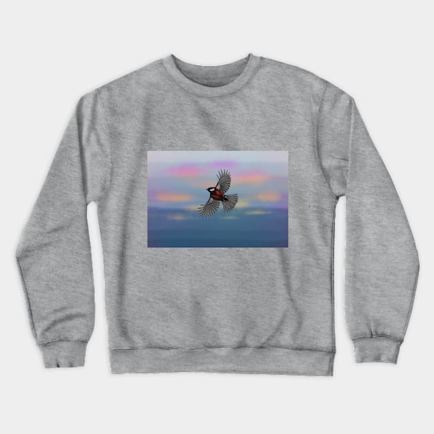 Flying bird in the sky Crewneck Sweatshirt by HiddenKatrin